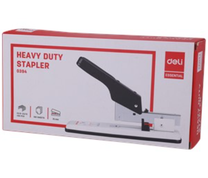 Deli 0394 80 Sheets Heavy Duty Stapler Machine - Black - Zoom Image 1