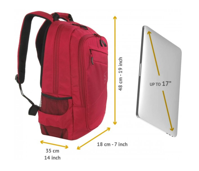 Tucano BLABK-R Lato Durable Backpack for NoteBook 17 Inch MacBook 16 Inch - Red - Zoom Image 4