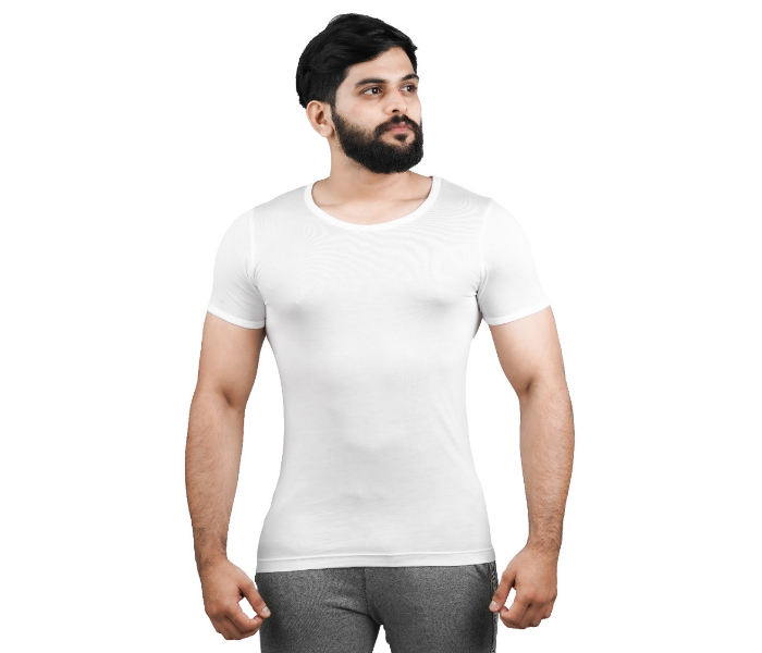 Merdin Fannila XL Bamboo Cotton Anti-Bacterial Sweat Absorbing Eco-Friendly Inner Vest For Men -White - Zoom Image 1