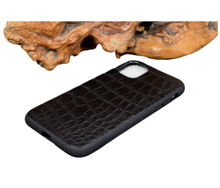 Lab 6 LBCLP001 Crocodile Leather Plain Clp iPhone 11 Pro Mobile Case - Black - Zoom Image 2