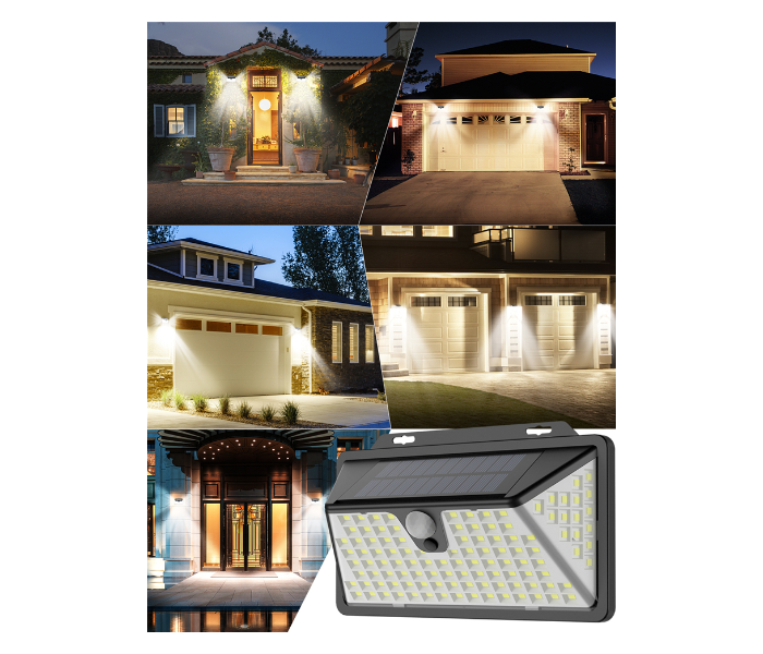 Three Sided Luminous Mosion Sensor Outdoor Wall Mount Solar LED Light - White - Zoom Image 3