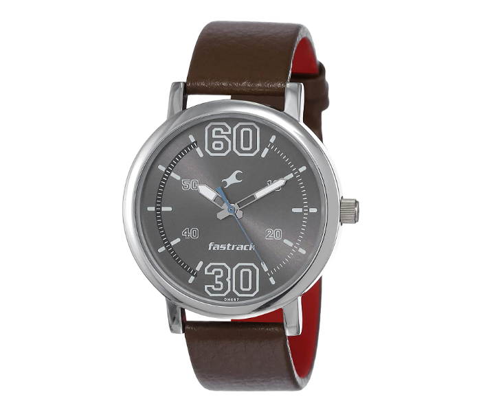 Fastrack NM38052SL03 Silver Dial Fundamentals Analog Watch For Men -Brown - Zoom Image 1