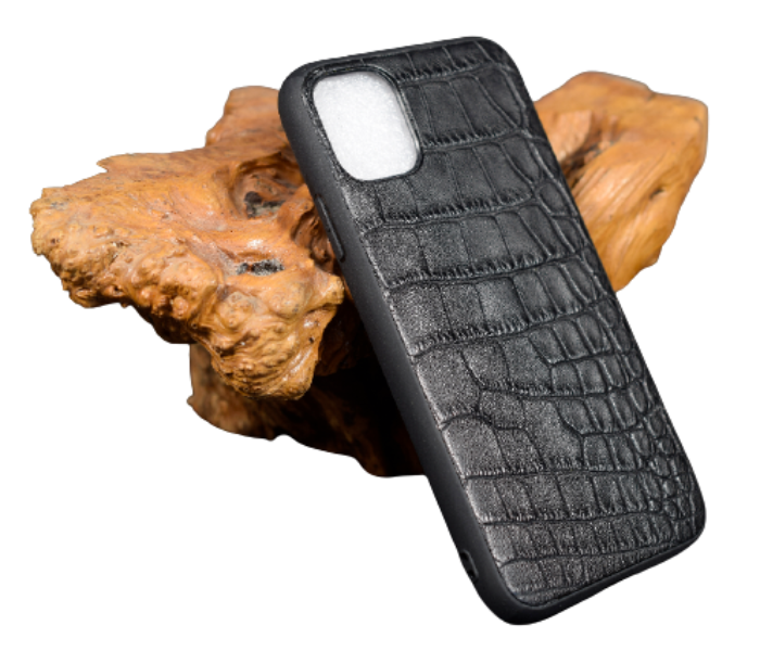 Lab 6 LBCLP001 Crocodile Leather Plain Clp iPhone XS Max Mobile Case - Black - Zoom Image 3