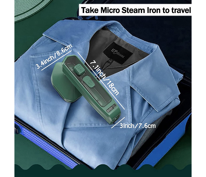 Portable Mini Handheld Fabric Garment Steam Iron with Spray - Green - Zoom Image 7