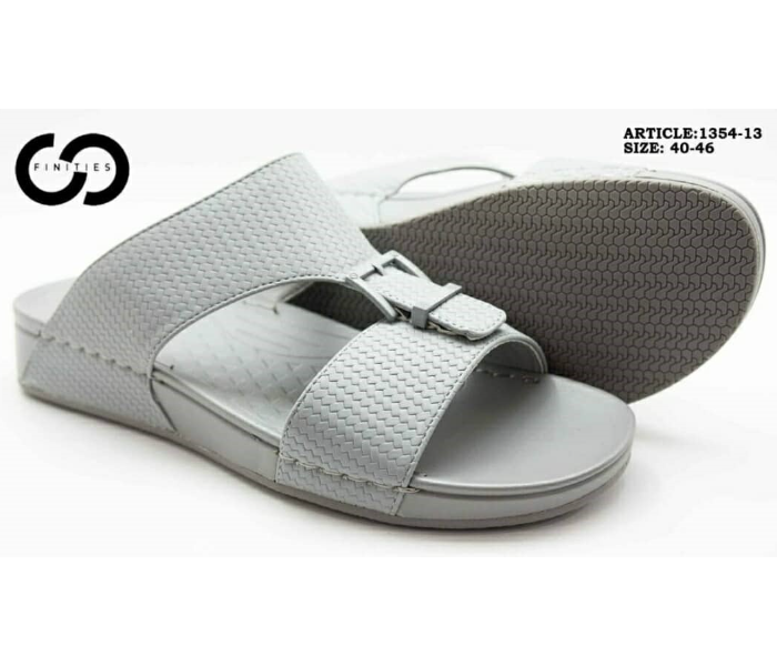 Finities 1354-13 40 EU Comfortable Stylish Flat Sandal For Men -Grey - Zoom Image