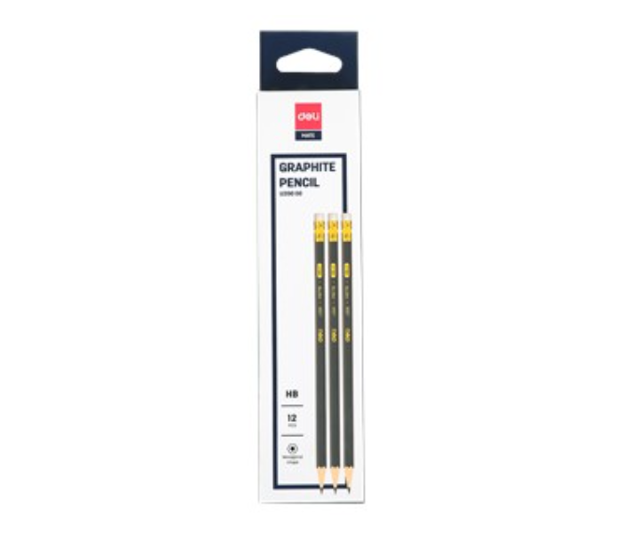 Deli U20000 12 Piece Graphite Pencil HB with Eraser - Zoom Image 1