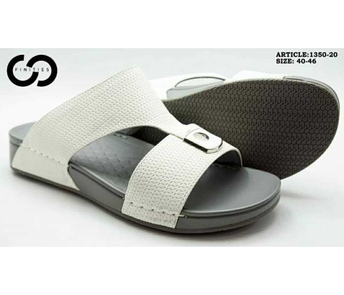 Finities 1350-20 45 EU Comfortable Flat Sandal For Men - White - Zoom Image