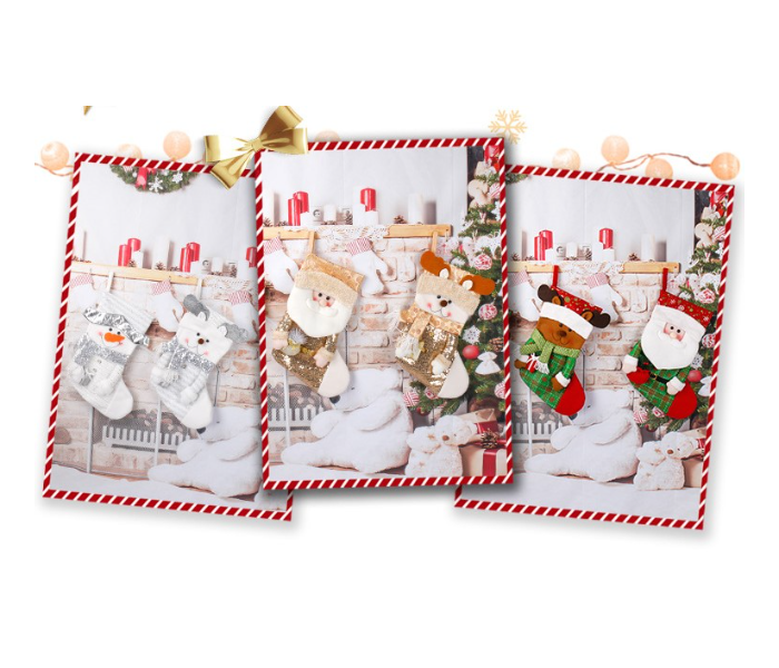 Christmas Themed Party Decor Hanging Cloth Stockings -Silver - Zoom Image 3