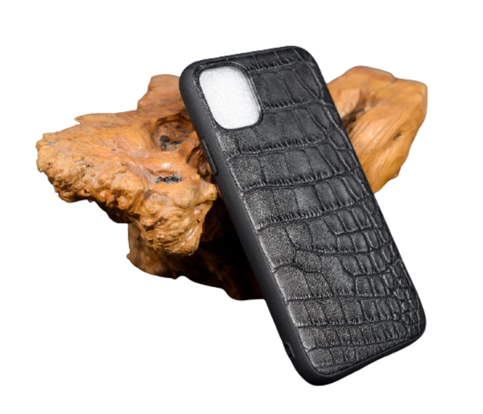 Lab 6 LBCLP001 Crocodile Leather Plain Clp iPhone XR Mobile Case - Black - Zoom Image 3