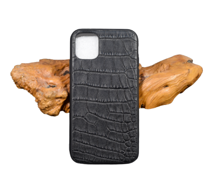 Lab 6 LBCLP001 Crocodile Leather Plain Clp iPhone XR Mobile Case - Black - Zoom Image 1