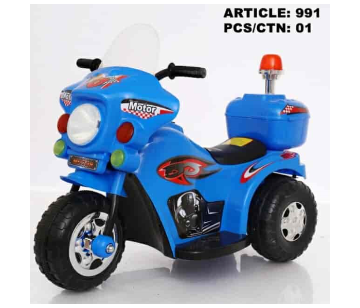 991 Two Wheeler Ride on Motor Bike with Music Light for Kids - Blue - Zoom Image