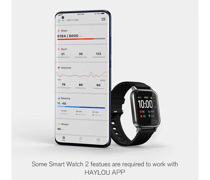 Haylou LS02 IP68 Waterproof Smartwatch - Black - Zoom Image 8