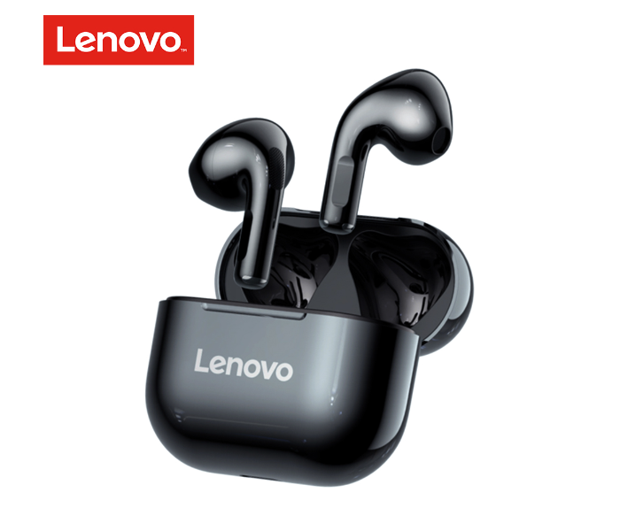 Lenovo LP40 Wireless Bluetooth 5.0 TWS Earphones with Touch Control IP54 Waterproof and HiFi Music - Black - Zoom Image 1