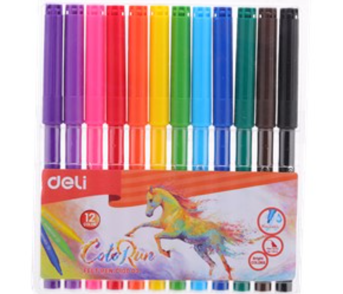 Deli C10003 12 Colors Colo Run Felt Pen - Zoom Image