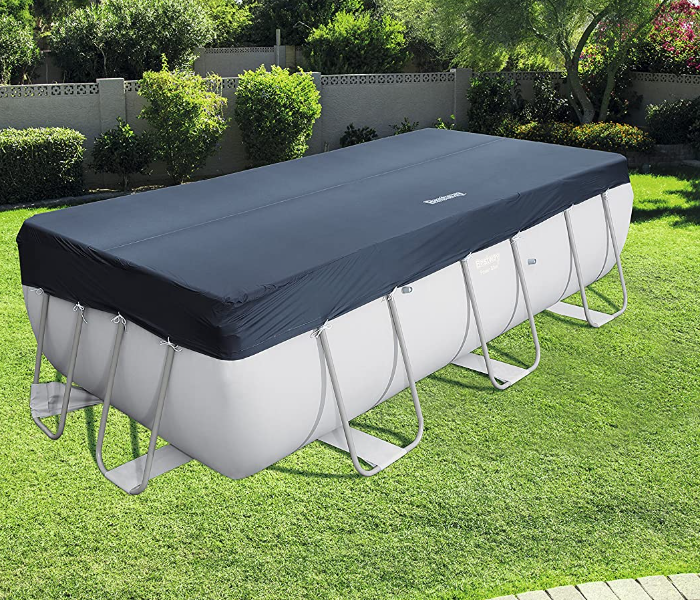 Bestway 58232 4.04m x 2.01m Polypropylene Rectangle Pool Cover With Secure Ropes -Black - Zoom Image 1