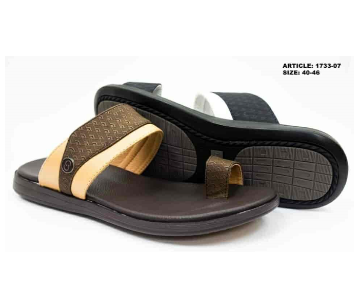 1733-07 EU 46 Stylish Comfort Flat Sandal for Men - Coffee - Zoom Image