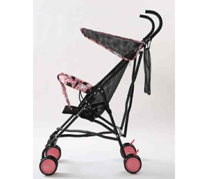 HP-3001XFE Kids Wheeled Gear Net Type Baby Stroller with Push Handlebar - Black and Pink - Zoom Image