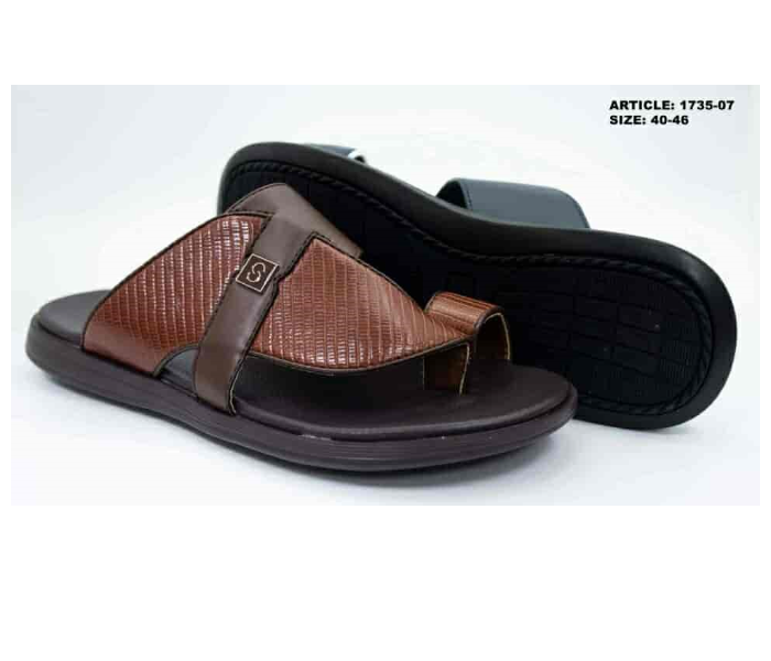 1735-07 EU 43 Stylish Comfort Flat Sandal for Men - Coffee - Zoom Image