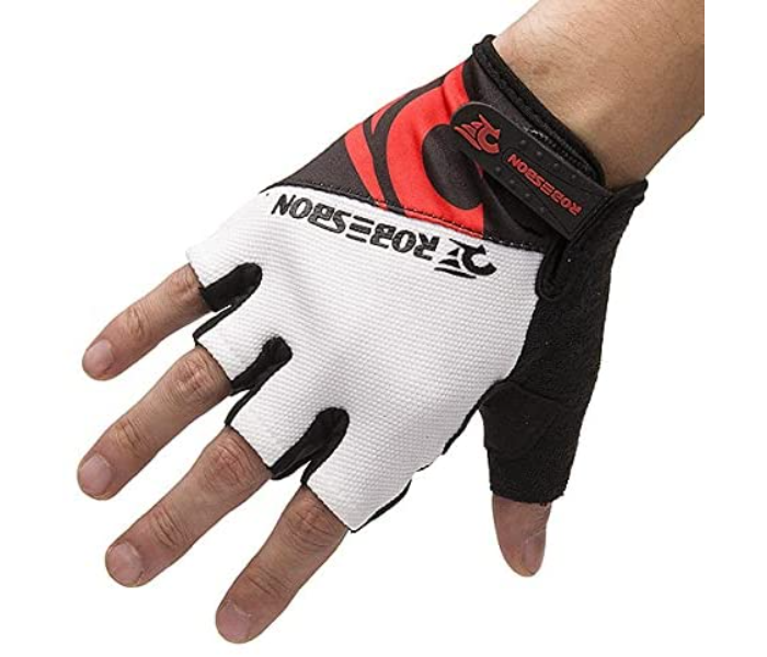 Medium Summer Anti Slip Breathable Pinky Swear on Cycling Gloves Bicycle Gloves - White and Red - Zoom Image