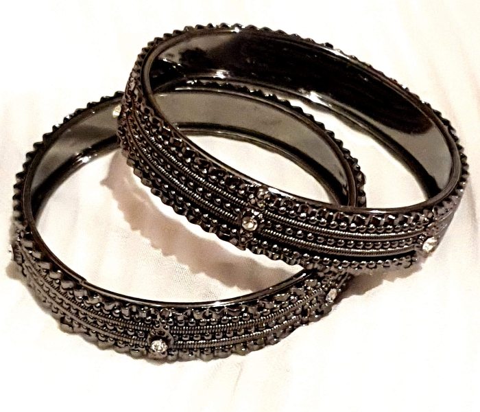 Strabella BB1-04b 2.4 Steel Bangles for Women - Black - Zoom Image