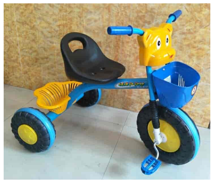 MT-03 Ride On Toy Tricycle with Wheels and Pedals for Kids - Blue and Yellow - Zoom Image