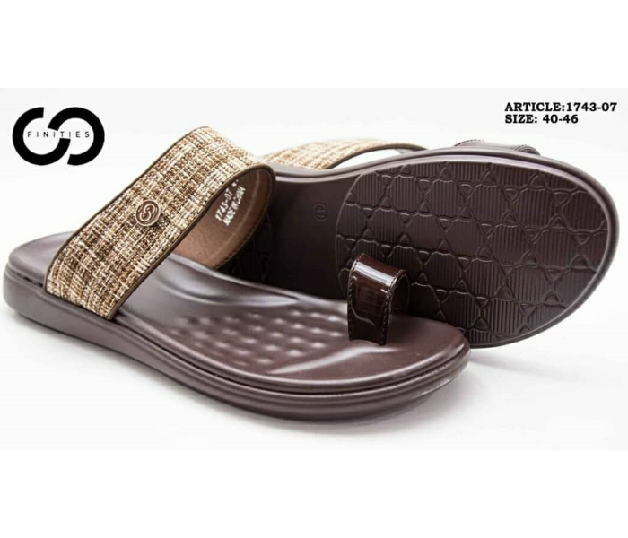 Finities 1743-07 41 EU Comfortable Stylish Flat Sandal for Men - Coffee - Zoom Image