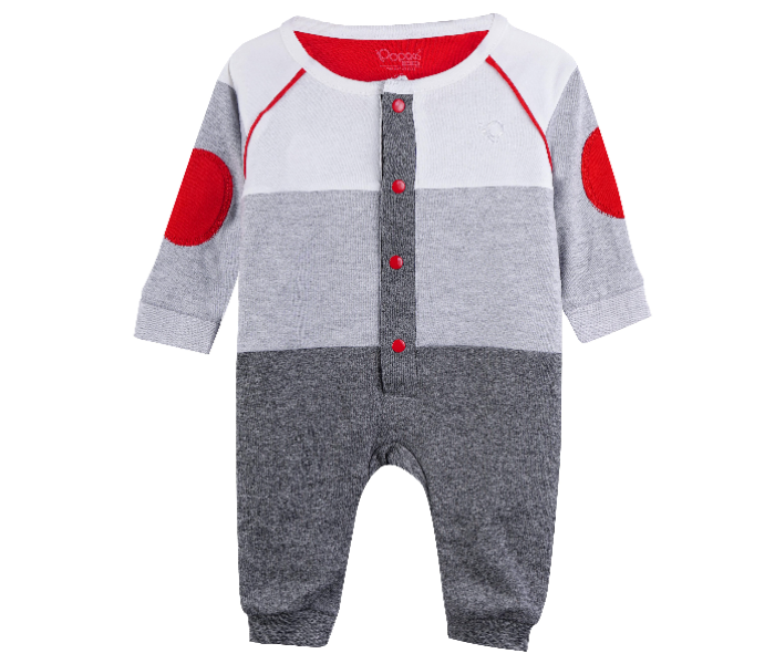 Popees Sleepy Comfortable Full Sleeve 1 Year Baby Onesie - Grey - Zoom Image 1