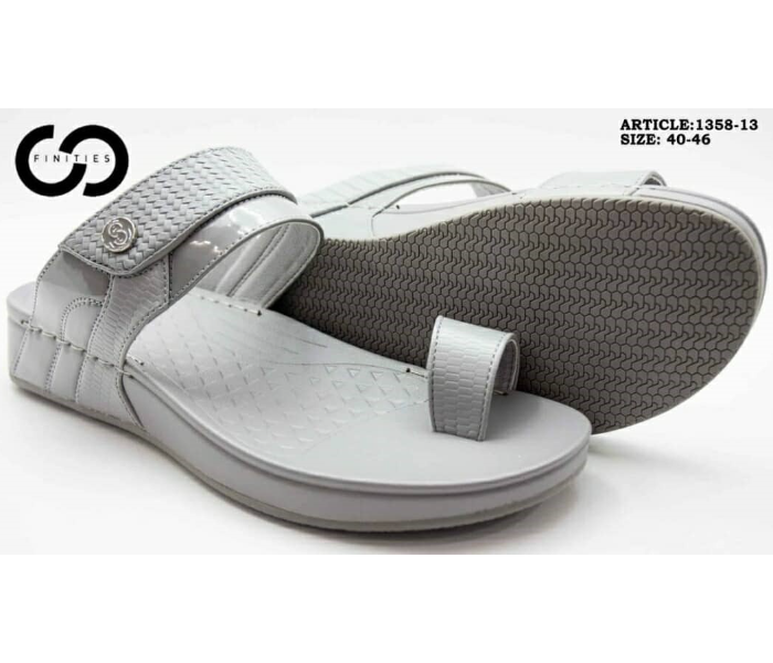 Finities 1358-13 43 EU Comfortable Stylish Casual Sandal For Men -Grey - Zoom Image