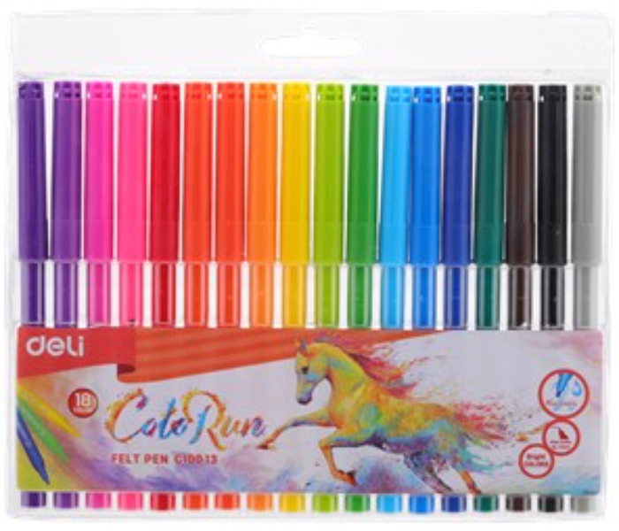 Deli C10013 18 Colors Color Run Felt Pen - Zoom Image