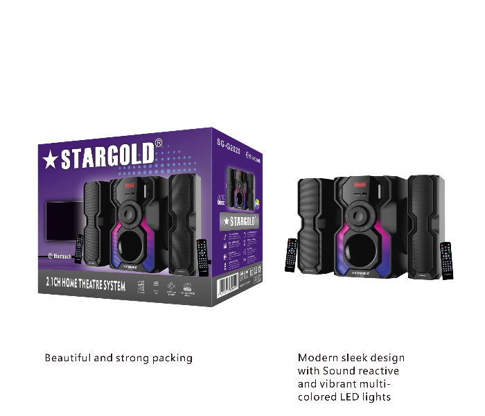 Stargold SG-G2020 2.1CH Multimedia Speaker System With Built-in Powerful Amplifier -Black - Zoom Image 1