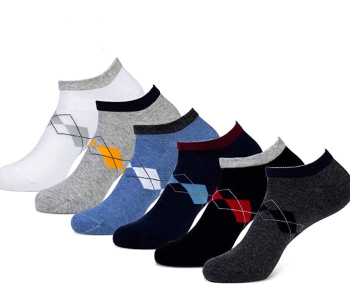 Mens Multicoloured Casual Sports Solid Ankle Socks Pack Of 3 Pairs Low Cut Socks Free Size - Zoom Image 1