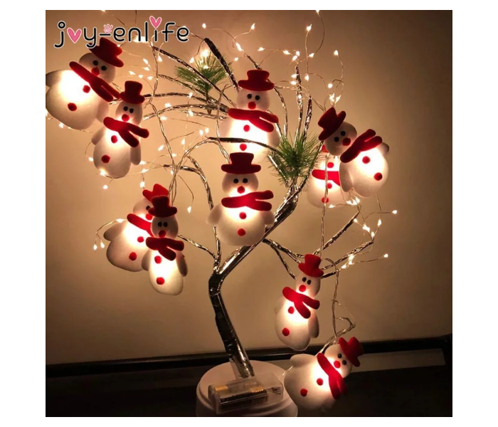 1.6 Meter 10 LED Snowman Christmas Tree Garland String Light - White - Zoom Image 1