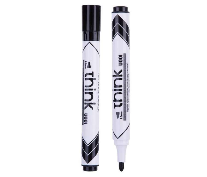 Deli U00120 12 Piece 2.0mm Bullet Tip Dry Erase Marker - Black - Zoom Image 1