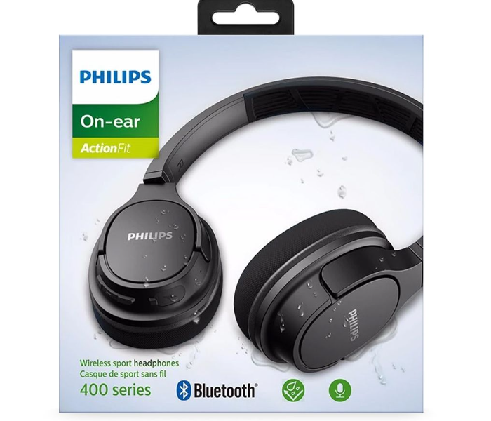 Philips TASH402BK-00 Wireless Bluetooth Flat Folding On-Ear Headphones -Black - Zoom Image 5