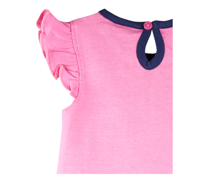 Popees Zest Comfortable Half Sleeve Top with Skirt for 2 Years Babies - Pink and Blue - Zoom Image 6