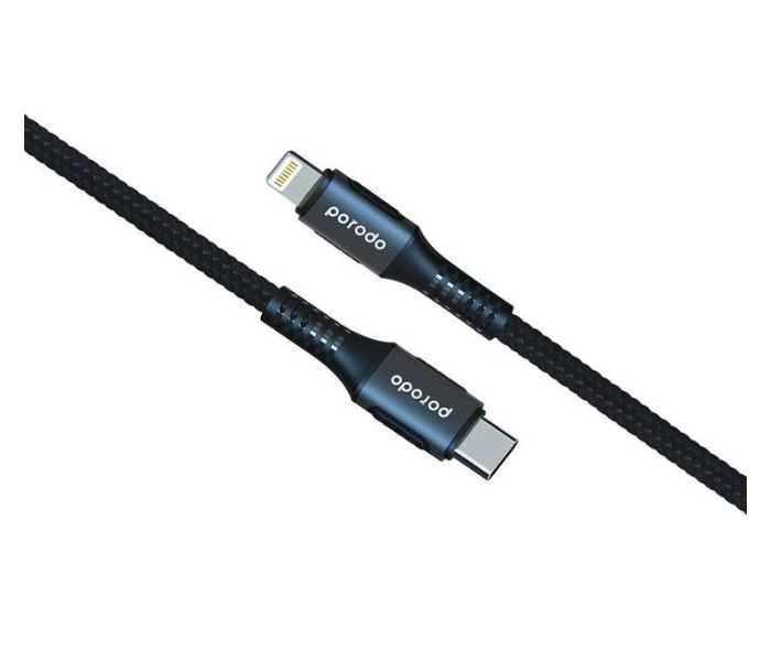 Porodo PD-12PDCL-BK 1.2 Meter 3A Fast Charging Type-C to Lightning Braided PD Cable - Black - Zoom Image 2