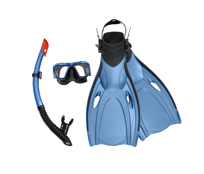 Bestway 25045 Hydro-Pro Blacksea Snorkel and Fin Set -Blue - Zoom Image