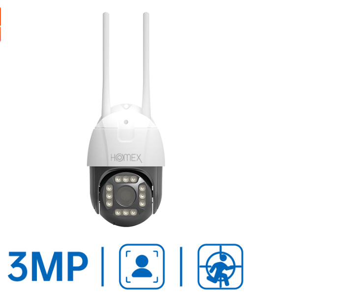 Homex HM019 Smart Wifi 3MP PTZ Camera - White and Grey - Zoom Image 2