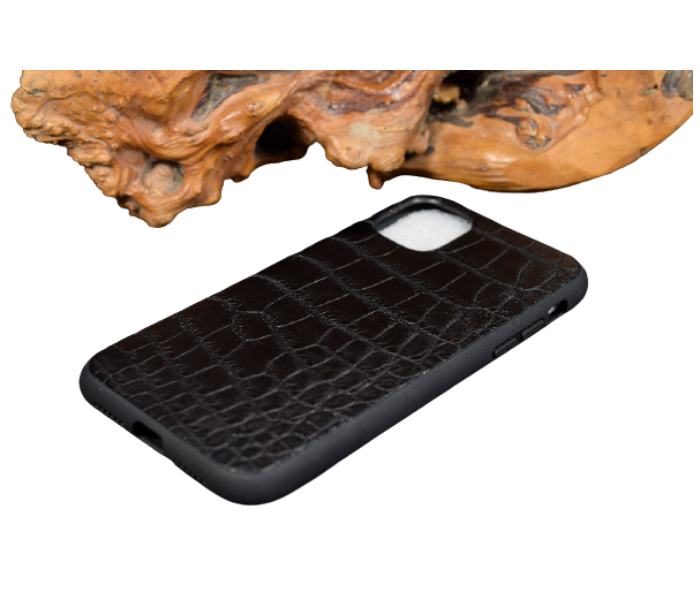 Lab 6 LBCLP001 Crocodile Leather Plain Clp iPhone XR Mobile Case - Black - Zoom Image 2