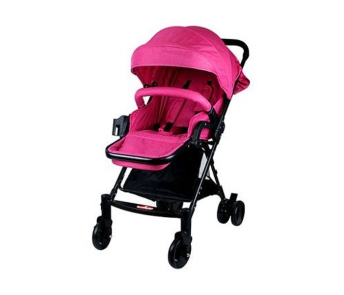 C6 Foldable Baby Stroller with Adjustable Push Handlebar and Carry Bag - Pink - Zoom Image