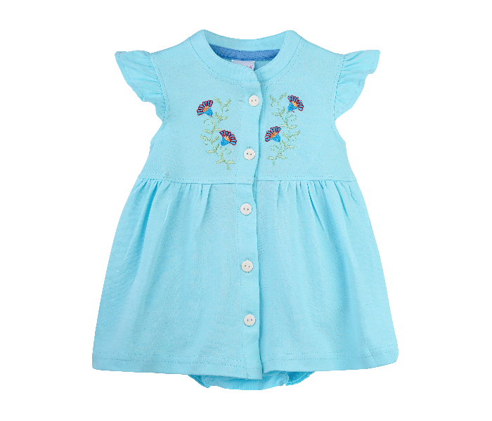 Popees Moanna B Half Sleeve Comfortable Frock for 3 Year Babies - Blue - Zoom Image 1