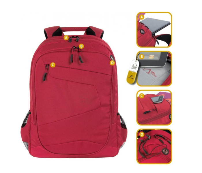 Tucano BLABK-R Lato Durable Backpack for NoteBook 17 Inch MacBook 16 Inch - Red - Zoom Image 1