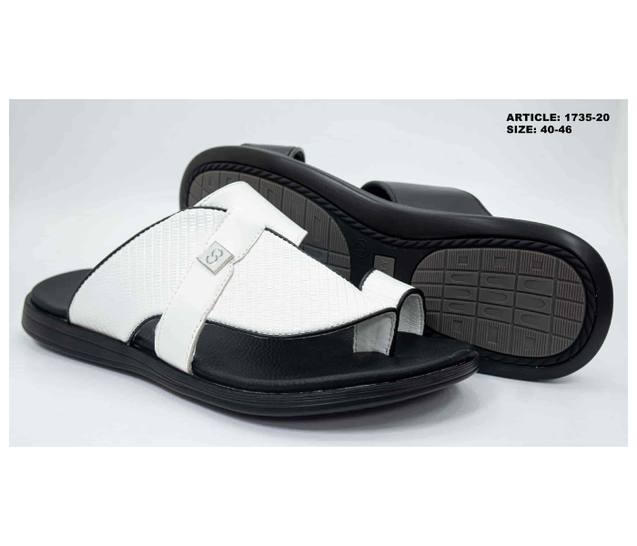 1735-20 EU 40 Stylish Comfort Flat Sandal for Men - White - Zoom Image