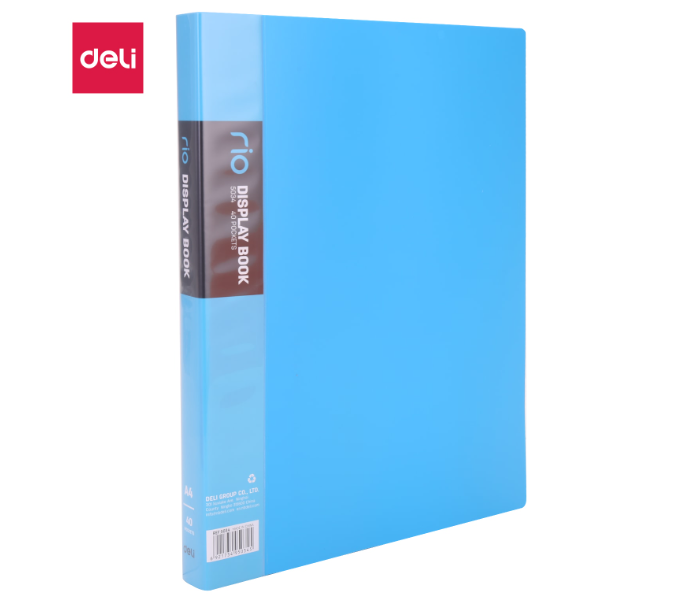 Deli 5034 40 Pockets A4 Paper Display Book - Blue - Zoom Image