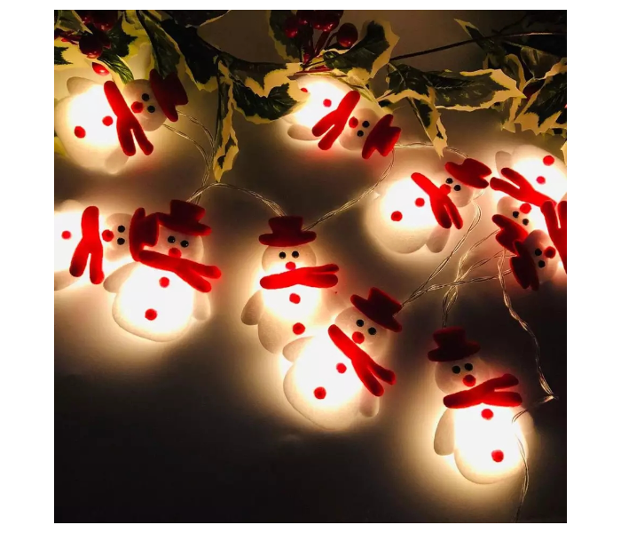 1.6 Meter 10 LED Snowman Christmas Tree Garland String Light - White - Zoom Image 5