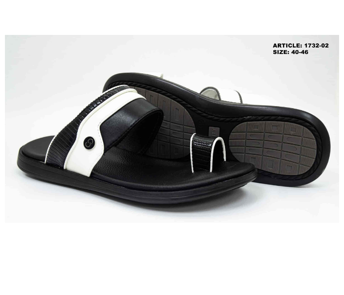 1732-02 EU 43 Stylish Comfort Flat Sandal for Men - Black - Zoom Image