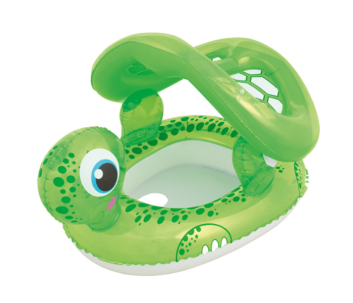 Bestway 34094 74Cm X 66Cm Vinyl Inflatable Baby Seat Floating Turtle -Green - Zoom Image