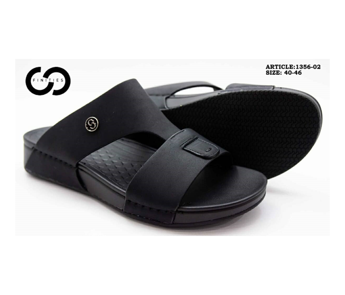 Finities 1356-02 43 EU Comfortable Flat Sandal For Men - Black - Zoom Image