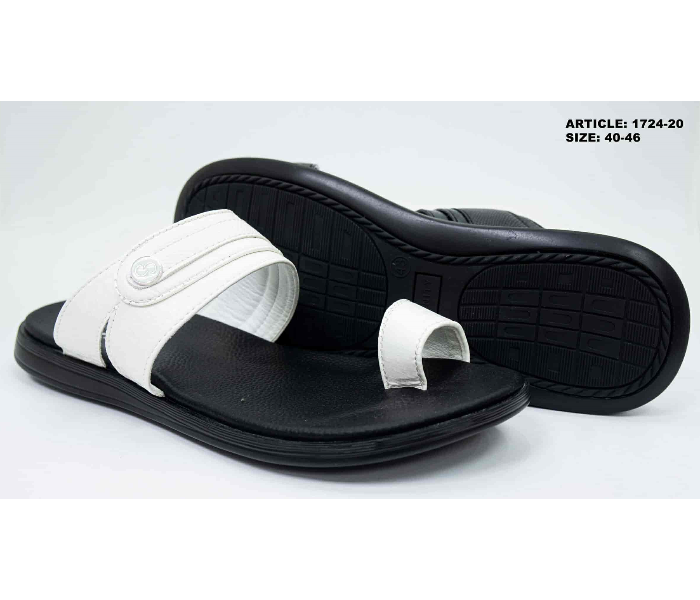 1724-20 45 EU Comfortable Stylish Flat Sandal For Men  -White - Zoom Image