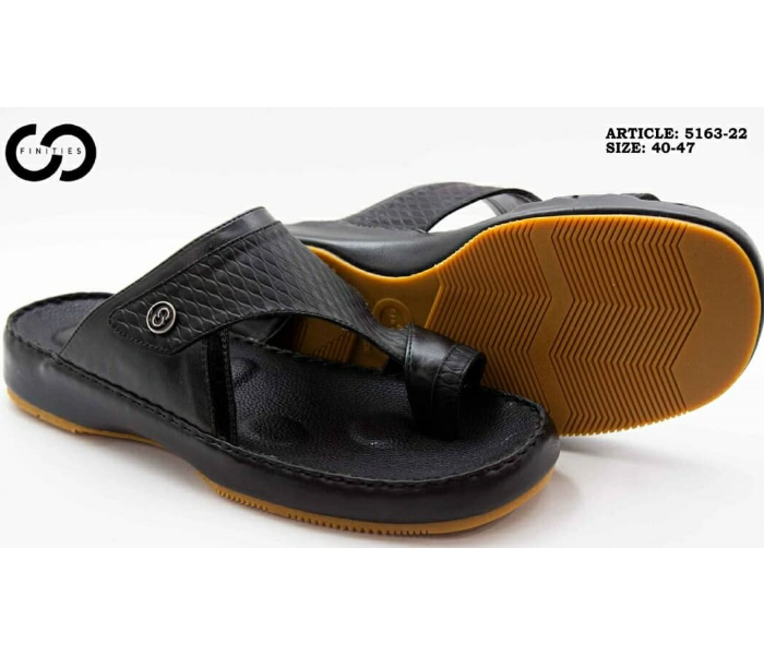 Finities 5163-22 47 EU Arabic Med Sandal For Men -Black - Zoom Image